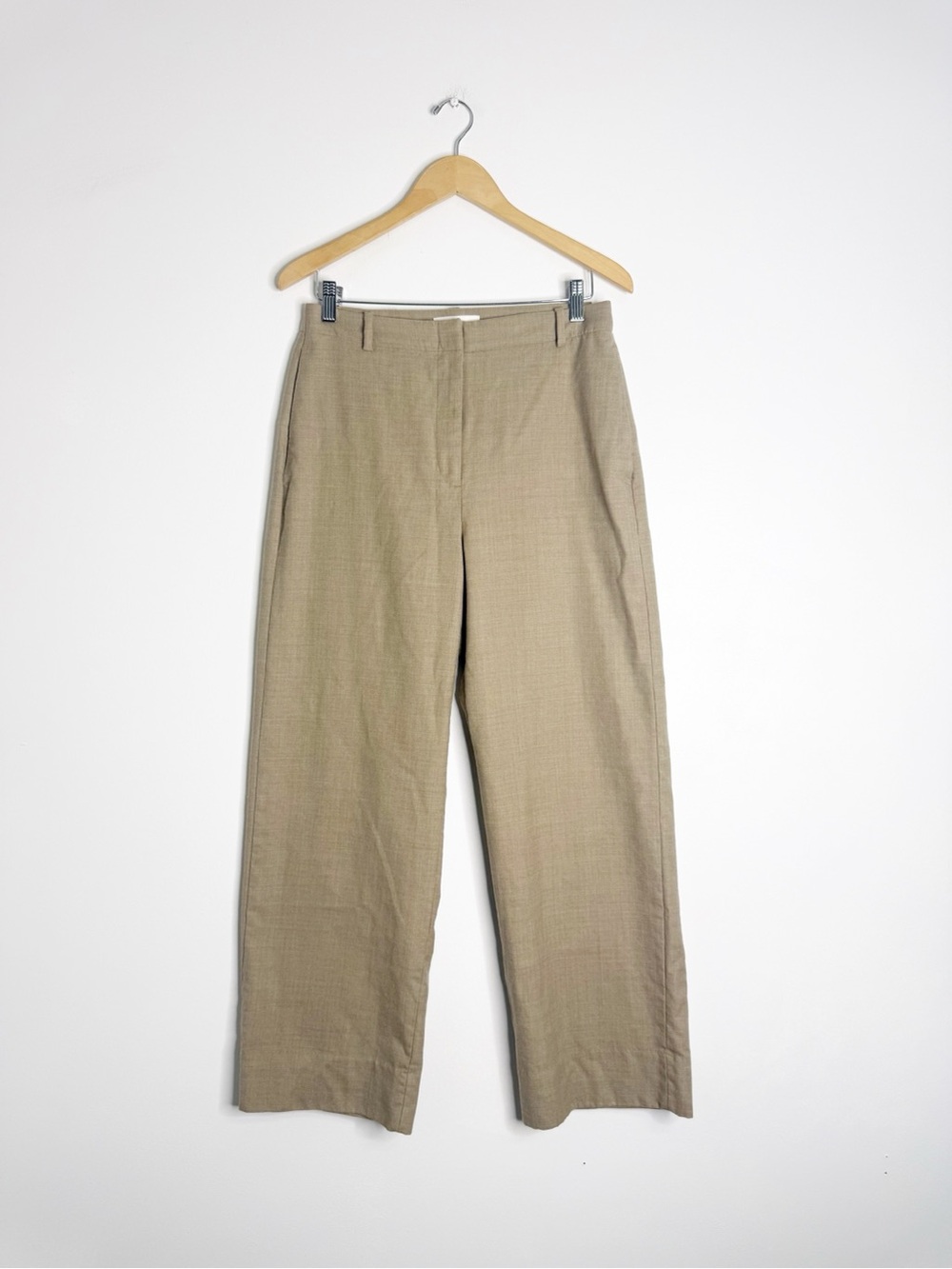 Banana Republic High-Rise Modern Straight Wool Pants Size 8 Khaki